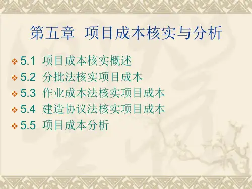 项目成本核算与分析