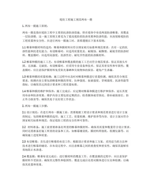 堤防工程施工规范两布一膜