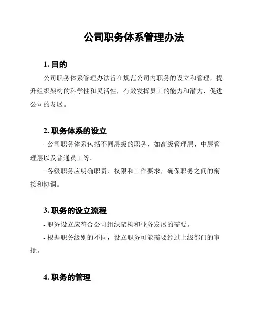 公司职务体系管理办法