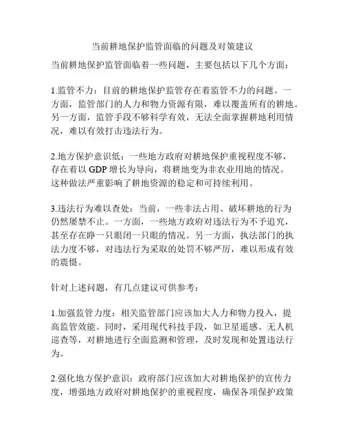 当前耕地保护监管面临的问题及对策建议