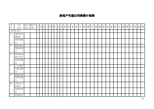 房地产代理公司销售计划表