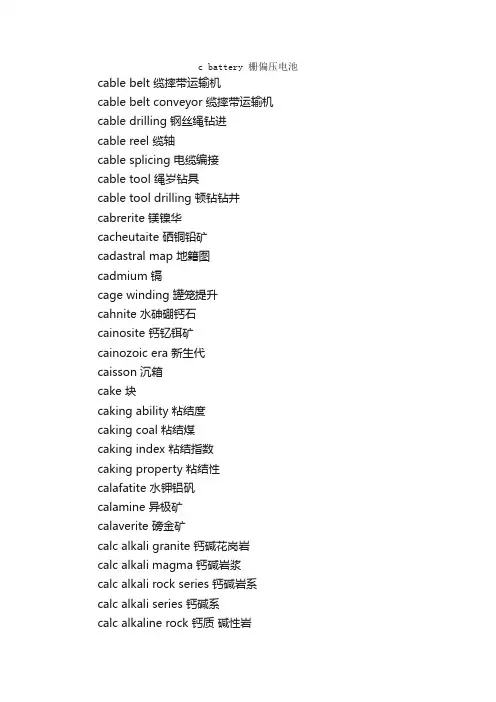地质专业英语词汇（C-D）_地质专业英语词汇