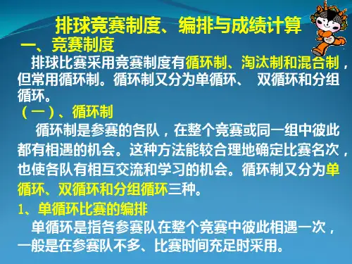 排球竞赛的组织与编排