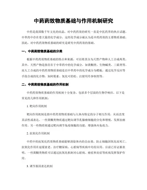 中药药效物质基础与作用机制研究