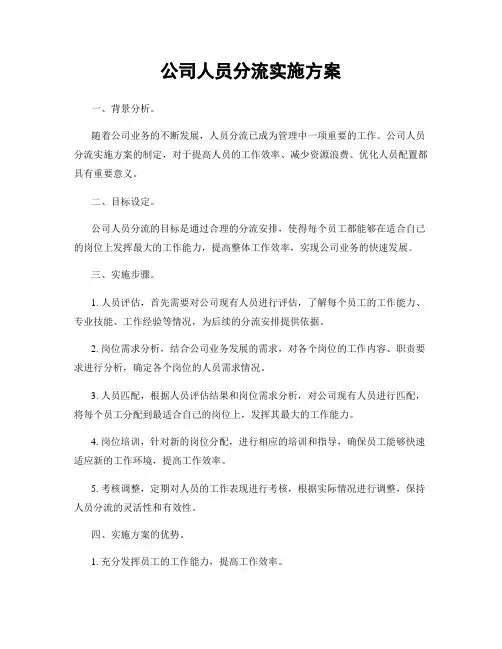 公司人员分流实施方案