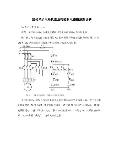 三相异步电动机正反转控制电路图原理讲解