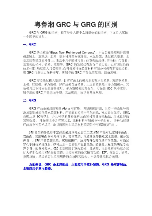 粤鲁湘GRC与GRG的区别