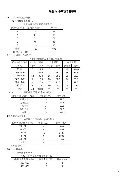 统计学(第三版)课后习题答案