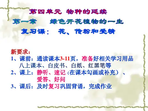 初二生物花、传粉、受精一轮复习课