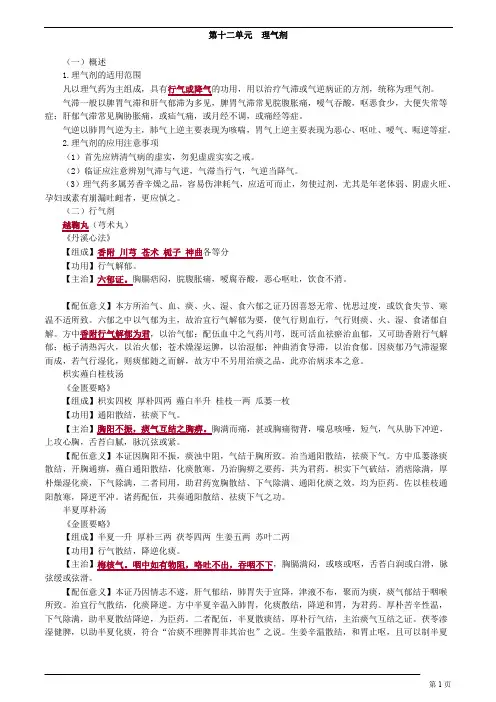 中医(专长)-方剂学-理气剂