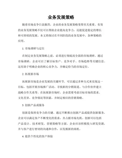 业务发展策略