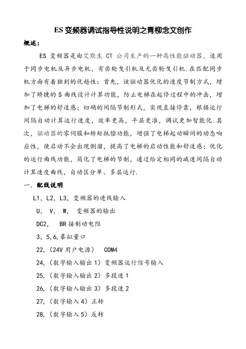 ES变频器调试指导说明