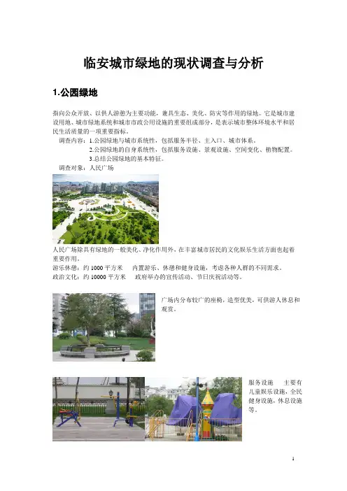 临安绿地调查报告