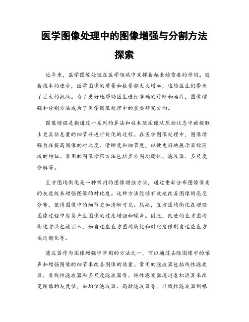 医学图像处理中的图像增强与分割方法探索
