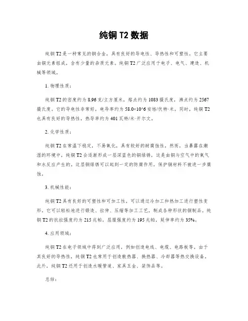 纯铜T2数据