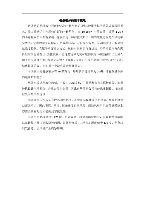 链条锅炉的基本概述
