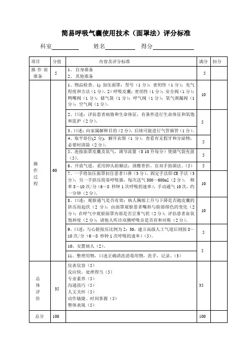 简易呼吸皮囊使用