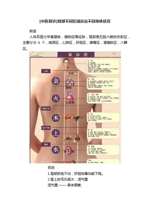 [中医背诊]背部不同区域反应不同身体状况