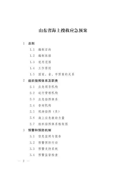 山东省海上搜救应急预案