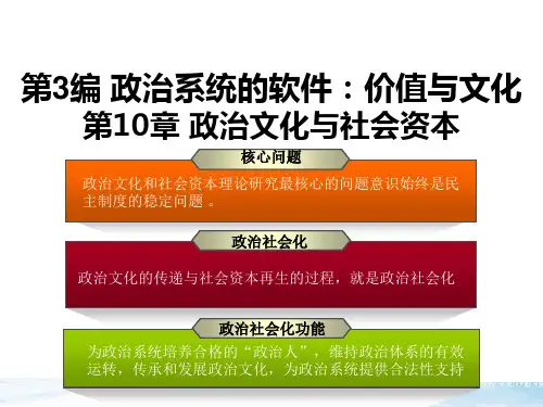 第十章  政治文化与社会资本    《政治学原理》PPT课件