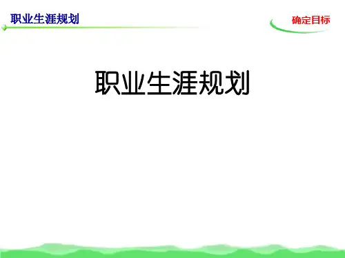 职业生涯规划(确定目标)