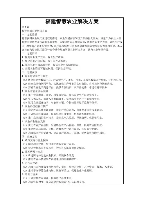 福建智慧农业解决方案