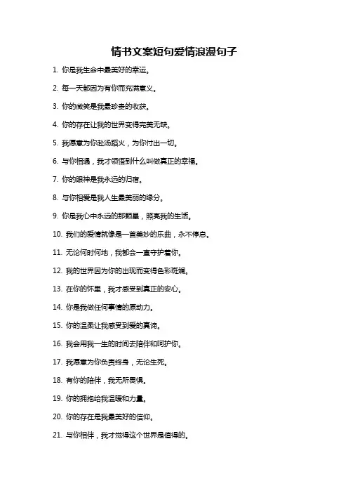 情书文案短句爱情浪漫句子