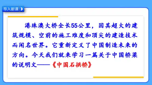 人教部编八年级语文上册《中国石拱桥》 示范公开课 教学课件