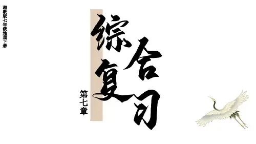 湘教版七年级下册地理精品授课课件 第七章 了解地区 综合复习