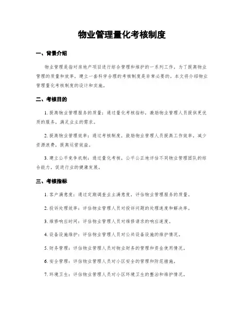 物业管理量化考核制度