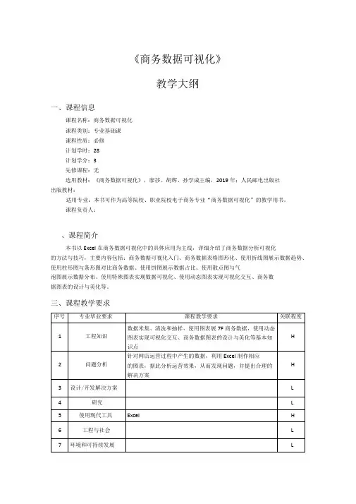 商务数据可视化教学大纲