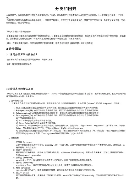 分类和回归——精选推荐