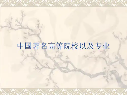 著名高校以及专业 PPT课件