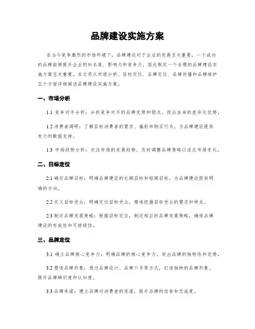 品牌建设实施方案