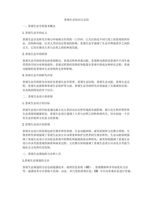 景观生态知识点总结