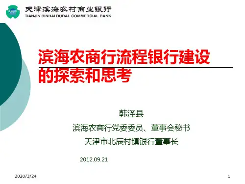 滨海银行流程银行建设的探索和思考PPT课件