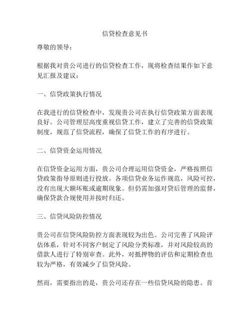 信贷检查意见书