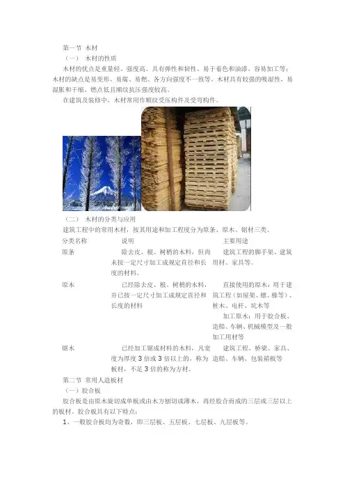 工程常用材料—木材