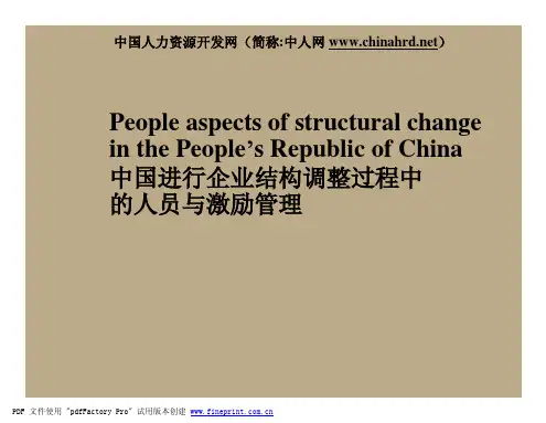 翰威特(HEWITT)公司咨询报告========中国进行企业结构调整过程中的人员与激励管理