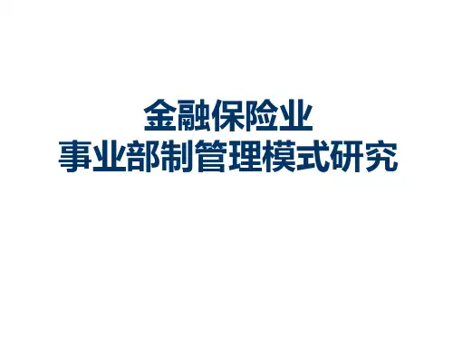 国际国内金融业创新事业部制管理模式(组织结构)研究