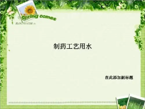 制药工艺用水