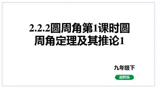 湘教版数学九年级下册2.2.2圆周角第1课时 同步课件