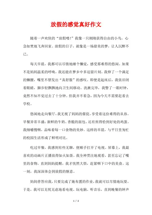 放假的感觉真好作文