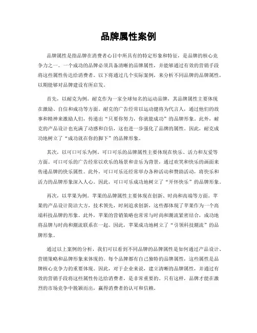 品牌属性案例