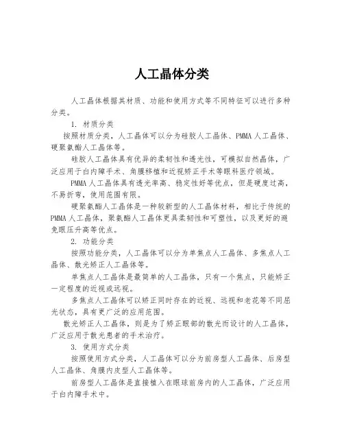 人工晶体分类