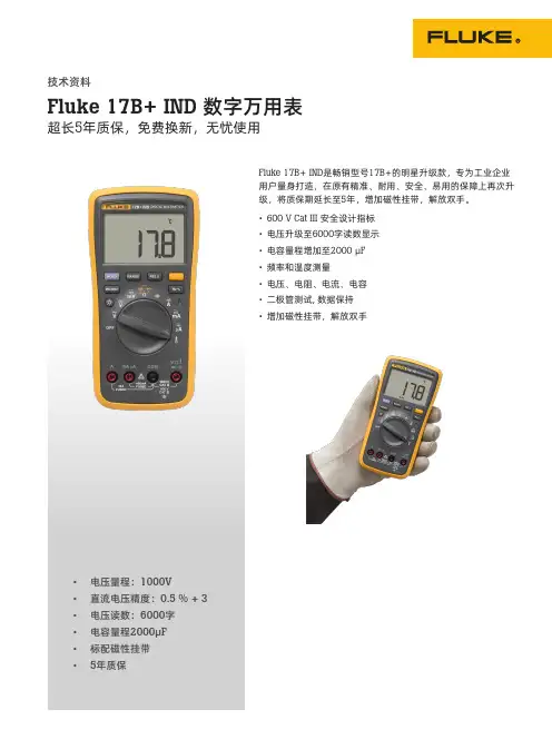 福禄克 Fluke 17B+ IND 数字万用表  数据表