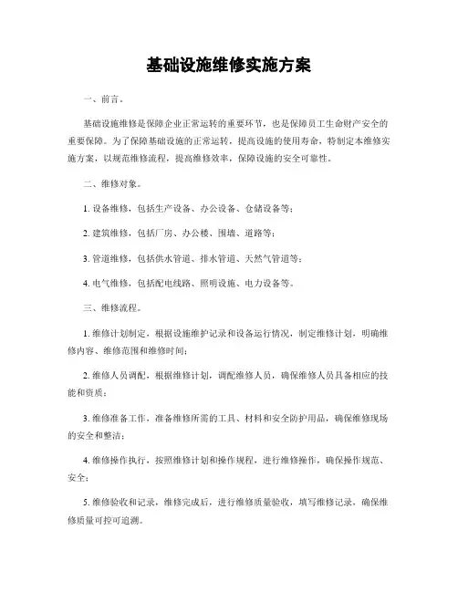 基础设施维修实施方案