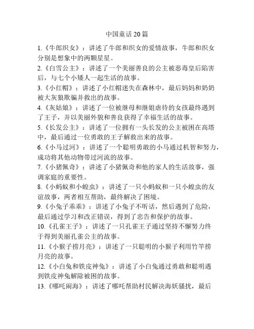中国童话20篇