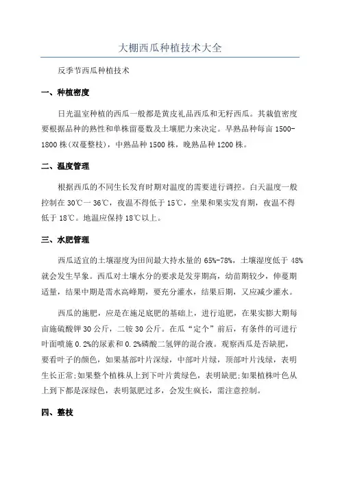 大棚西瓜种植技术大全