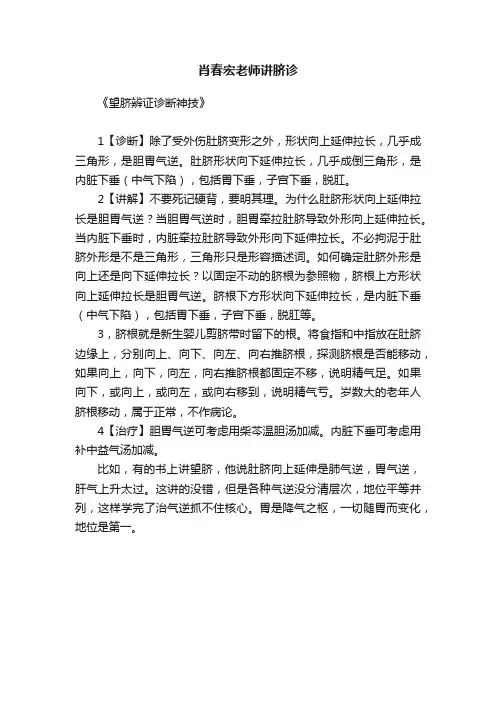 肖春宏老师讲脐诊